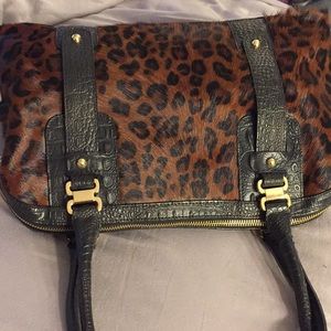Calf-hair Bag with Croco Trim